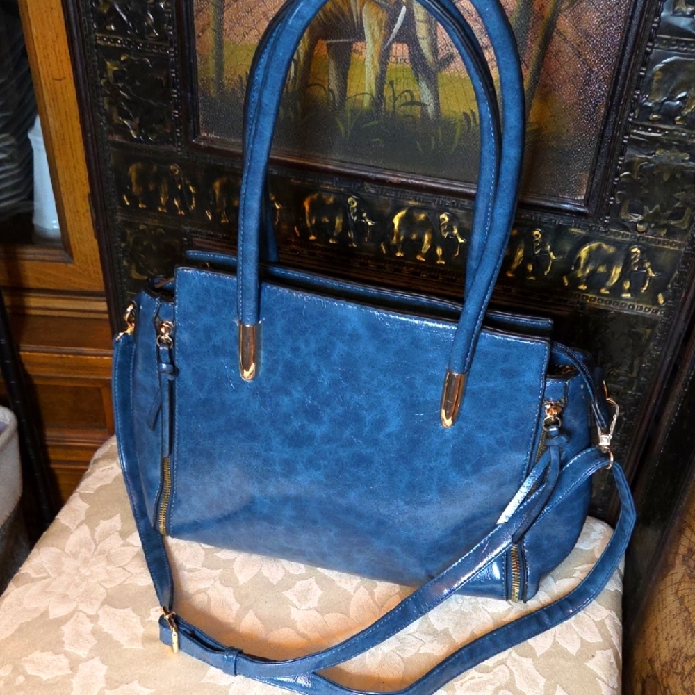 Vintage Teal Blue Purse
